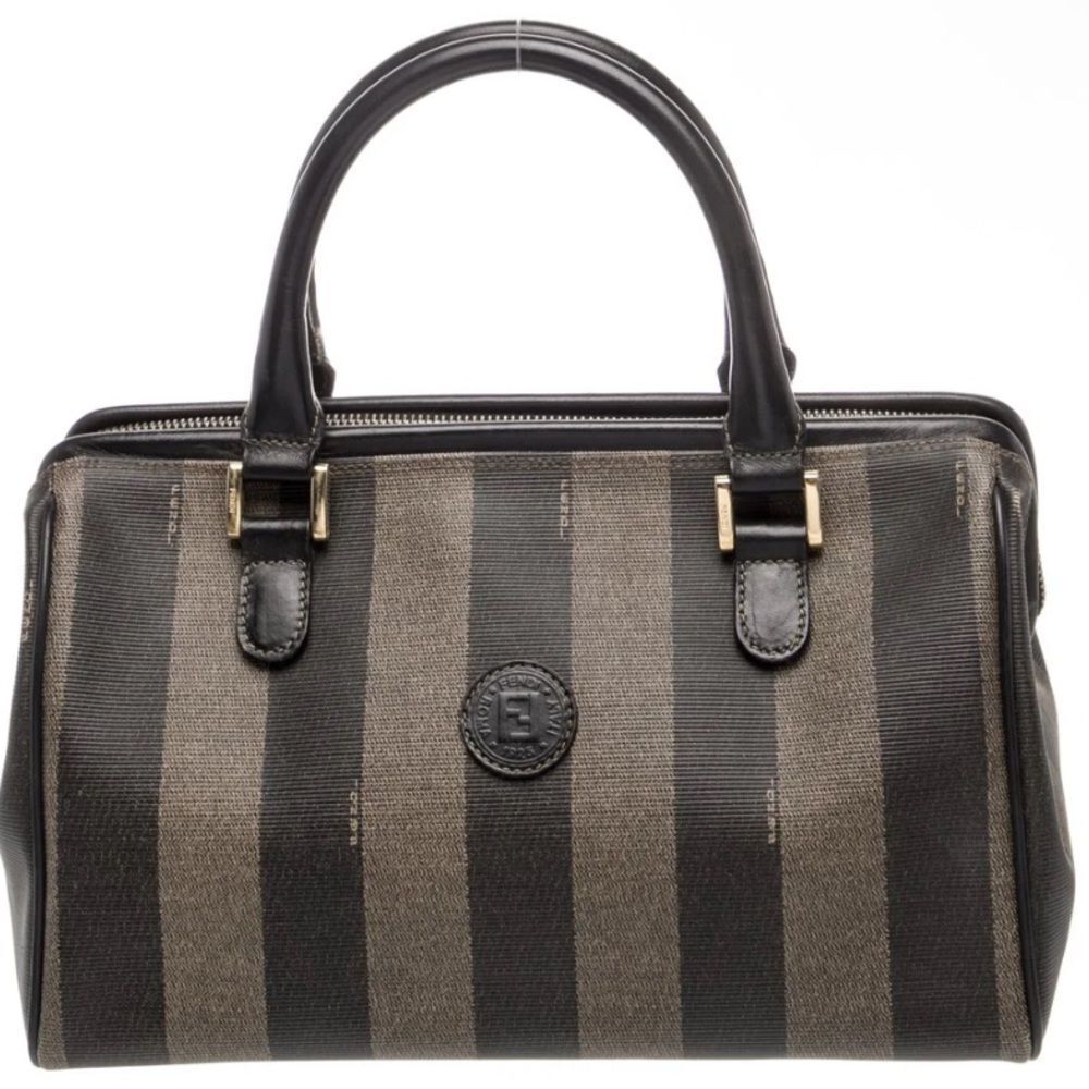 Fendi Vintage Pequin Convertible Boston Bag Coated Canvas Brown Canvas  $4399 - Picture 5 of 5